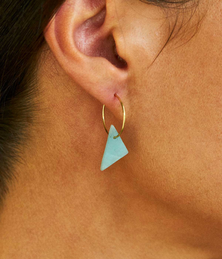 Amazonite triangle earrings