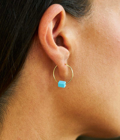 Turquoise cube earrings