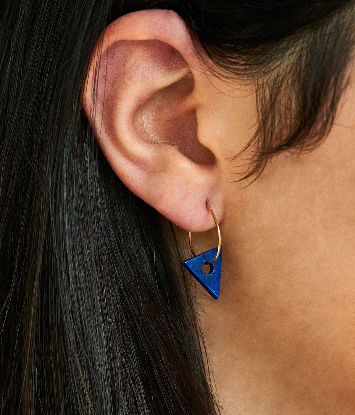 Lapis lazuli triangle earrings