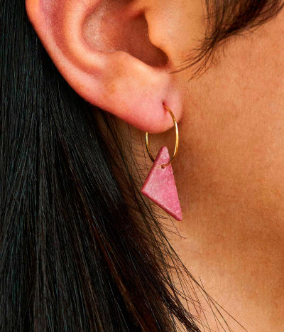 Rhodonite triangle earrings
