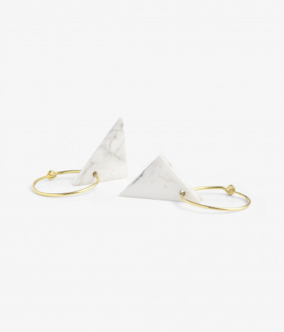 Howlite triangle earrings