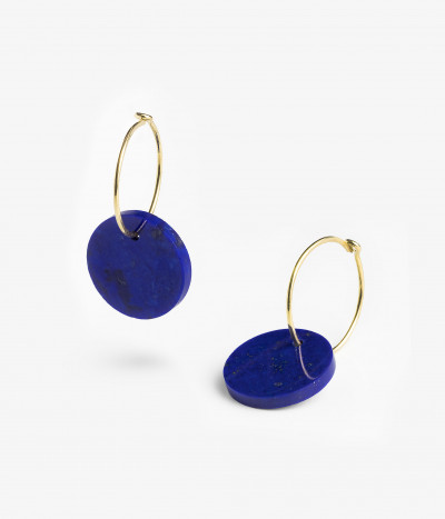 Lapis lazuli disc earrings