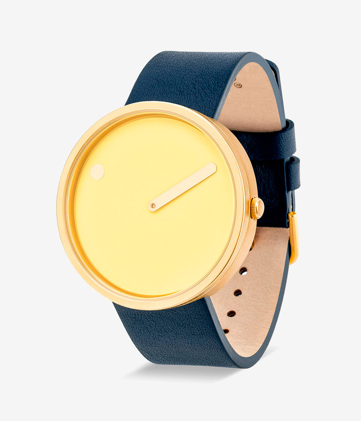 YELLOW DIAL / NAVY BLUE LEATHER STRAP 40 mm