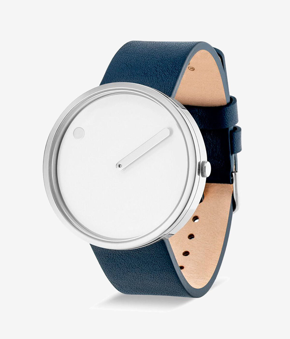 WHITE DIAL / NIGHT BLUE LEATHER STRAP 40 mm