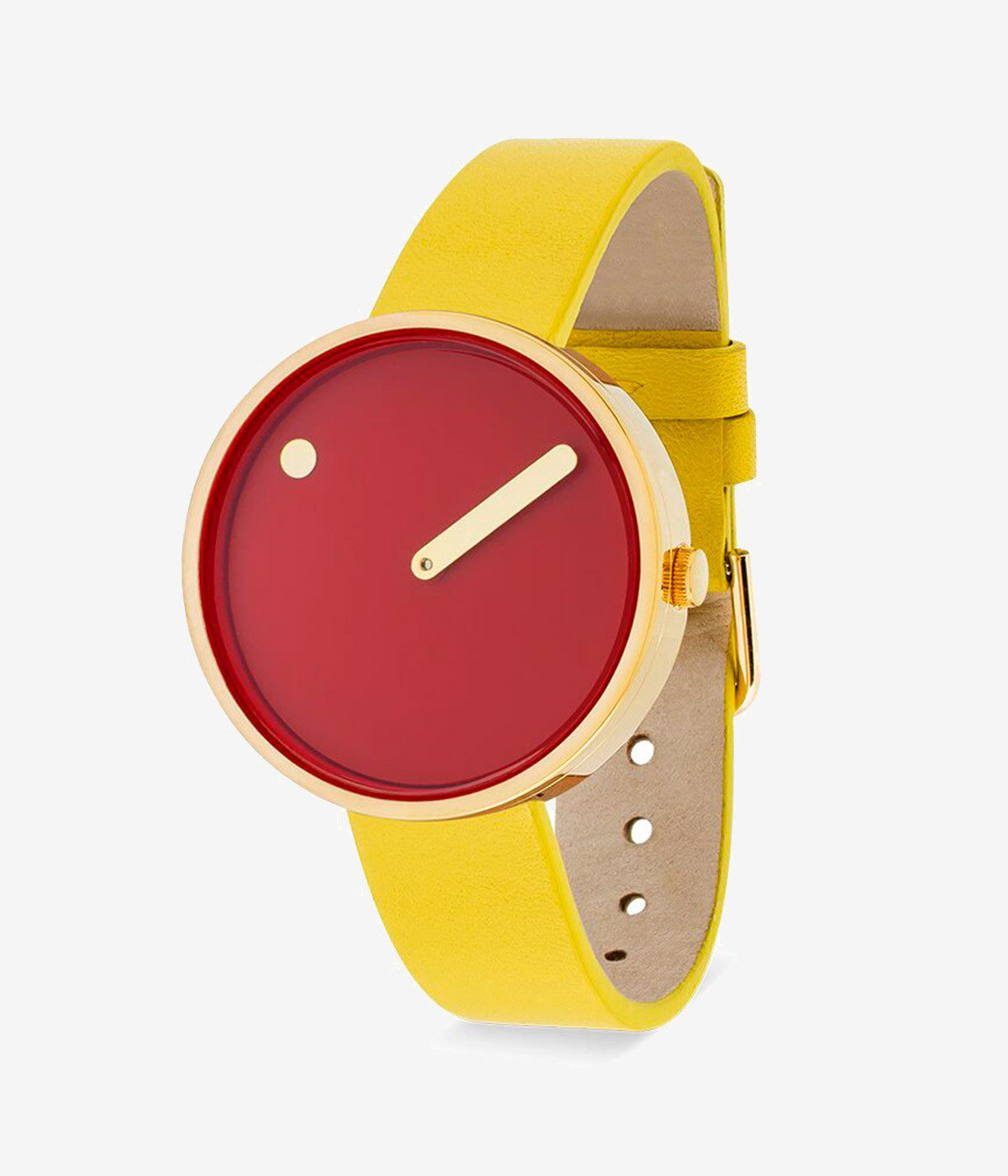 RED DIAL / YELLOW LEATHER STRAP 34 mm