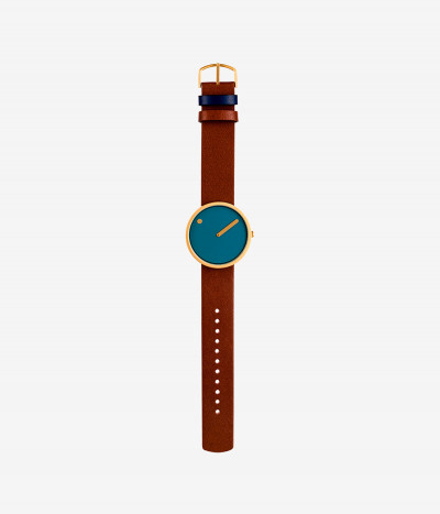 BLUE DIAL / BROWN LEATHER STRAP 40 mm