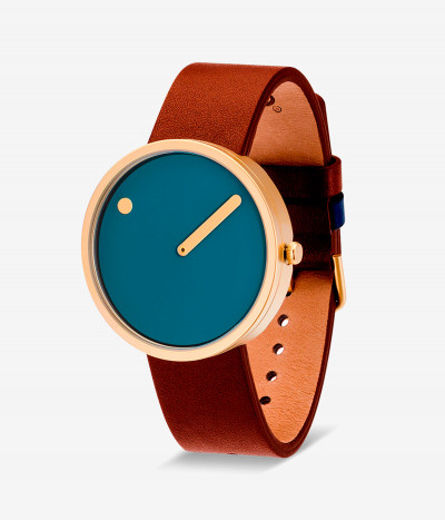 BLUE DIAL / BROWN LEATHER STRAP 40 mm