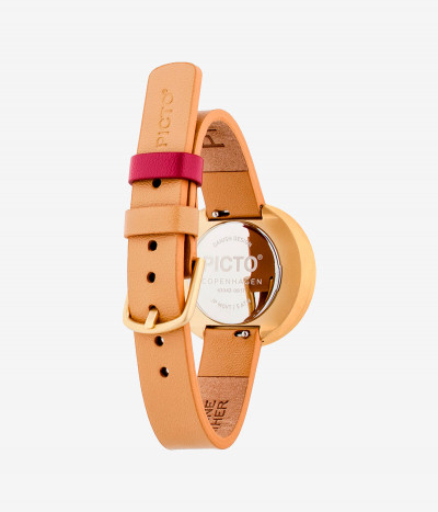 PINK DIAL / BROWN LEATHER STRAP 30 mm