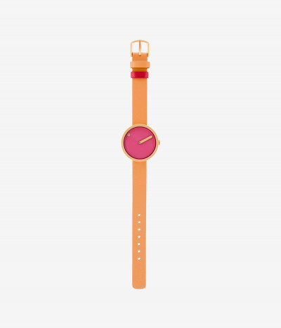 PINK DIAL / BROWN LEATHER STRAP 30 mm