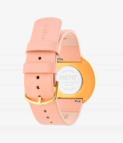 WHITE DIAL / PINK LEATHER STRAP 40 mm