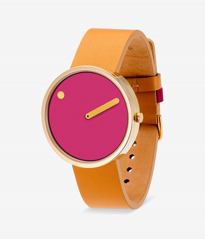 PINK DIAL / BROWN LEATHER STRAP 40 mm