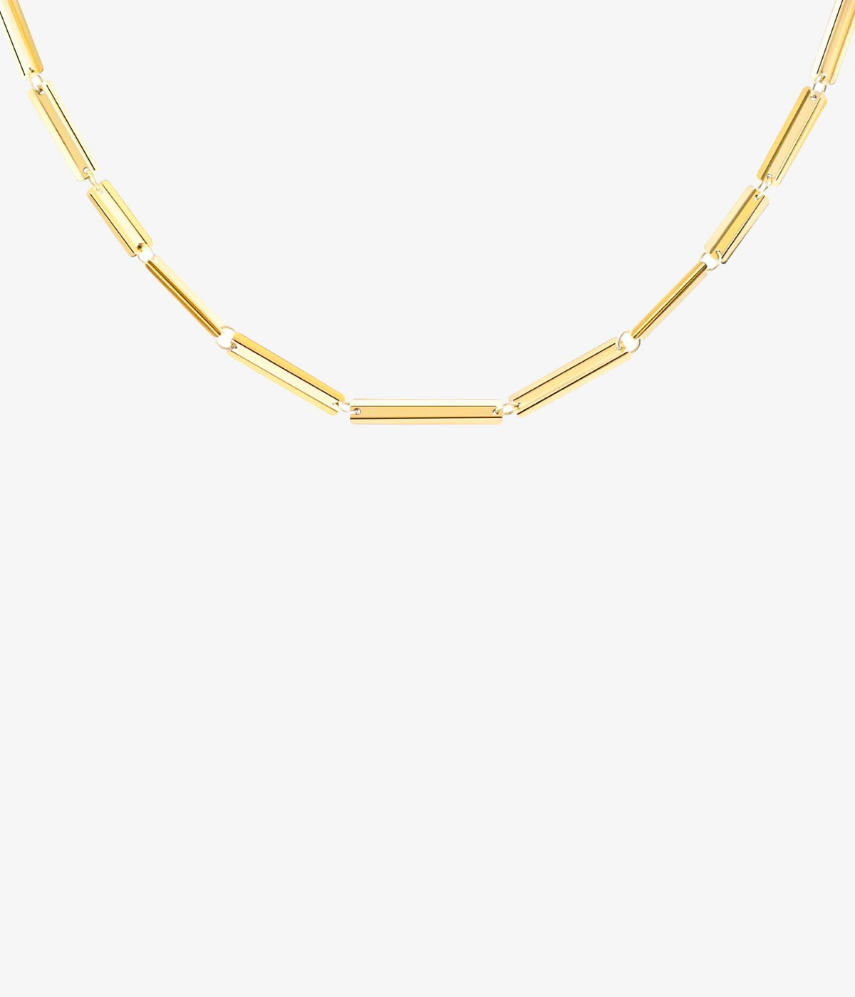Gold rectangle necklace 40 cm