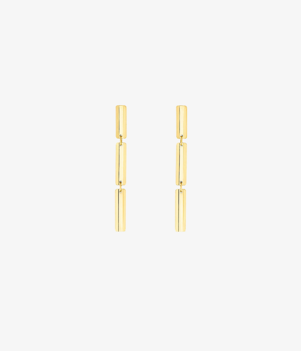 Gold rectangle earrings medium
