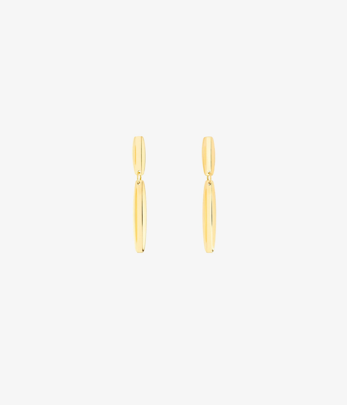 Gold oval earrings short