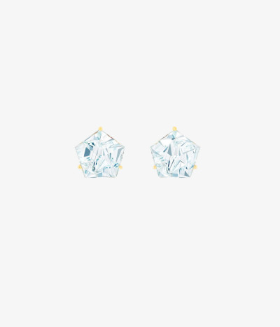 Gold earrings aquamarines