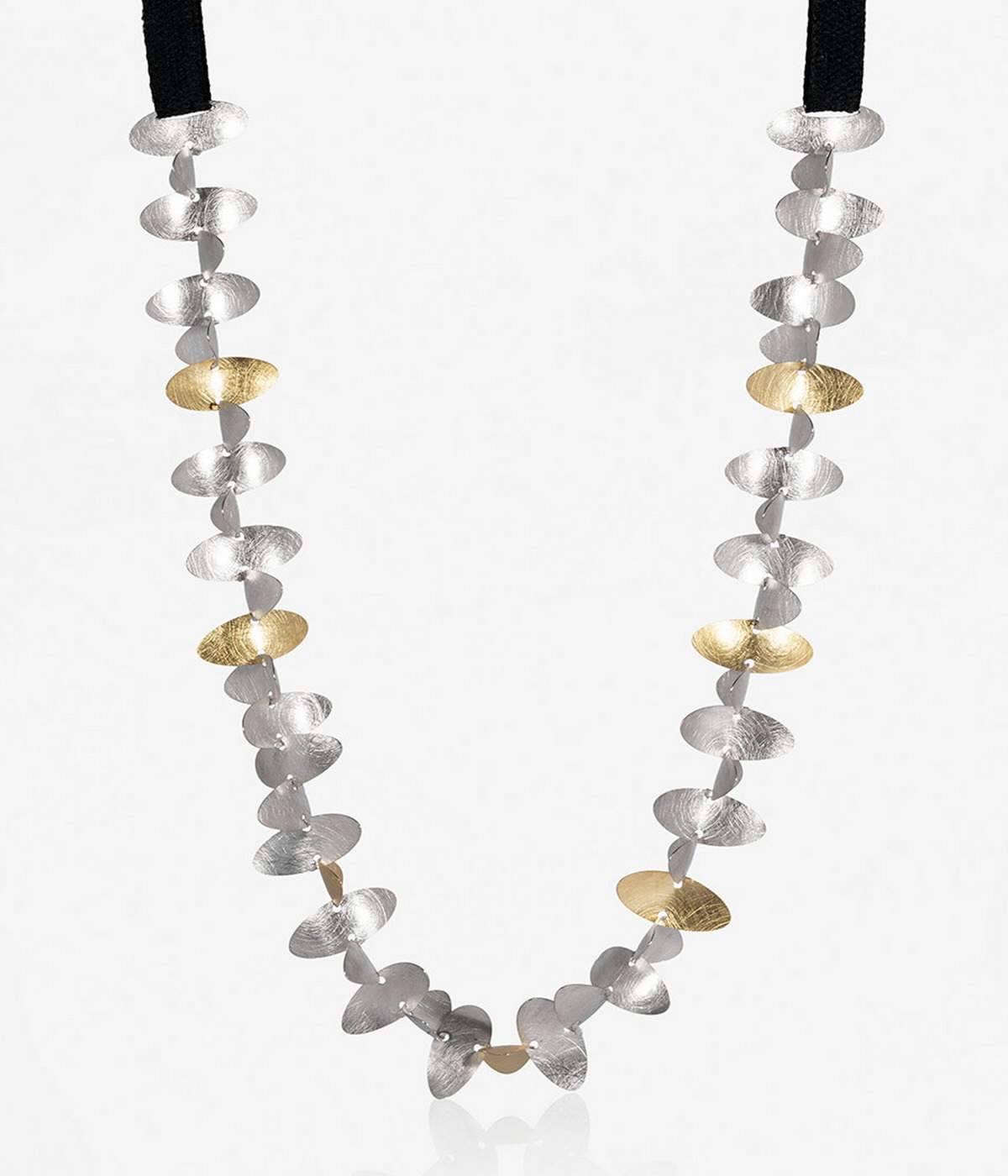 Collar oro y plata Samoa con cinta 80cm ajustable
