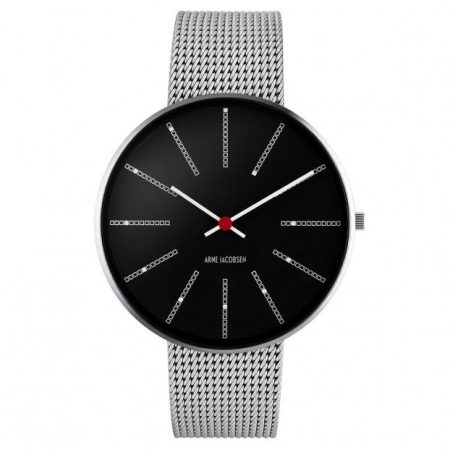Arne Jacobsen BANKERS 40 MM / MALLA ACERO / ESFERA NEGRA