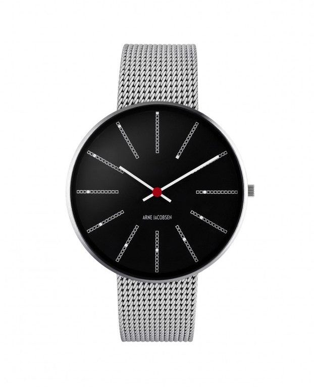 Arne Jacobsen BANKERS 40 MM / MALLA ACERO / ESFERA NEGRA