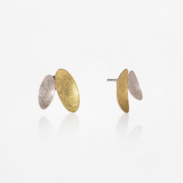 Pendientes oro y plata Samoa 20mm