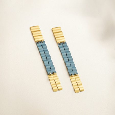 Pendientes oro y titanio Aigua 75mm