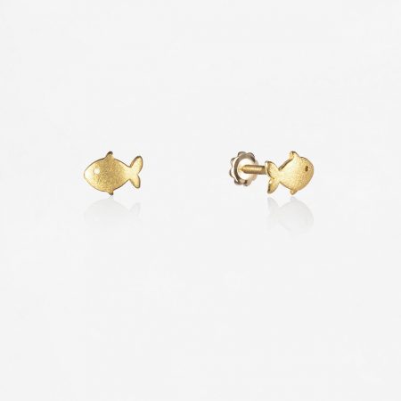 Pendientes oro Símbol pez 5mm