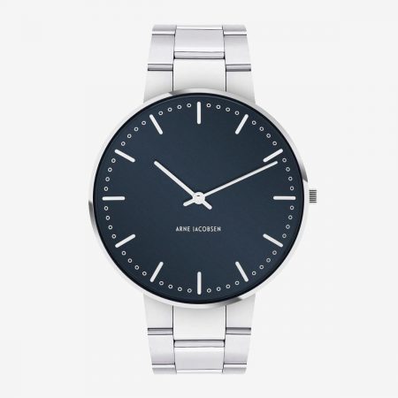 Arne Jacobsen CITY HALL 40 MM / BRAZALETE ACERO / ESFERA AZUL