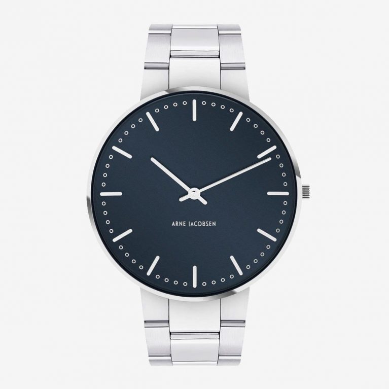 Arne Jacobsen CITY HALL 40 MM / BRAZALETE ACERO / ESFERA AZUL