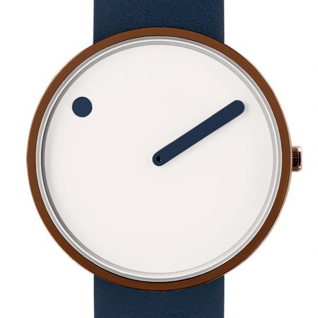 PICTO 40 MM / CREMA / PIEL AZUL NOCHE