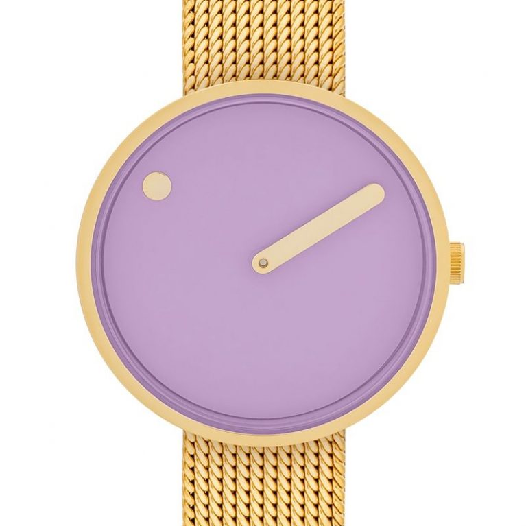 PICTO 34 MM / LAVANDA CLARO / MALLA DORADA MATE