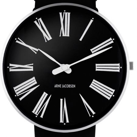 Arne Jacobsen  ROMAN 40 MM / CORREA PIEL NEGRA / ESFERA NEGRA