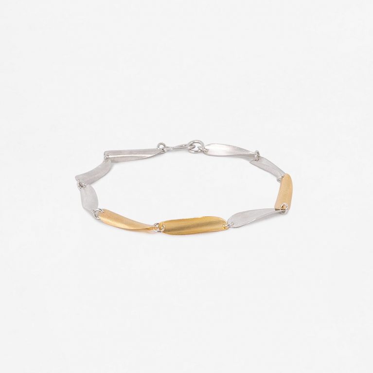 Brazalete oro y plata Volta 18 cm