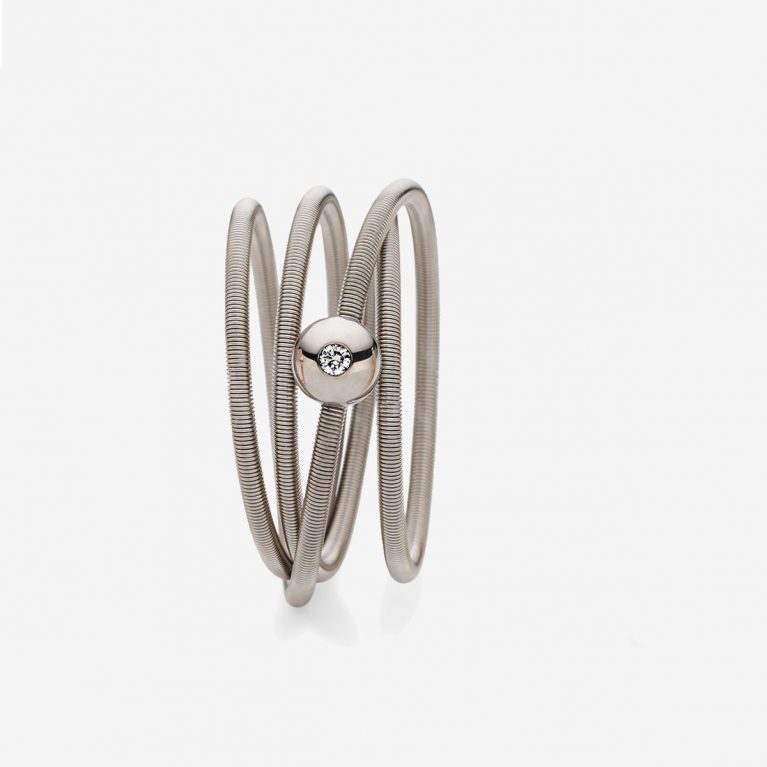 Anillo Colette 4 Vueltas Platino Brillante