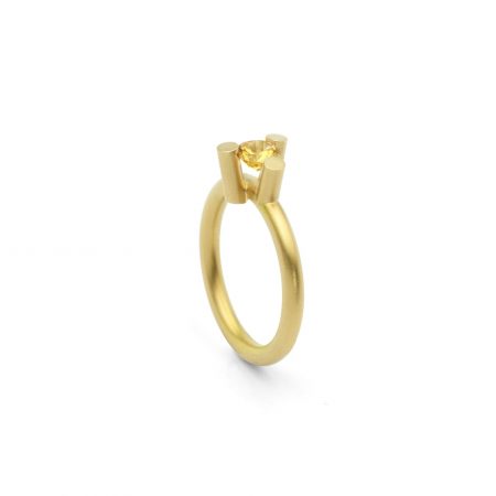 Anillo Trin zafiro amarillo 0,58ct.