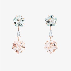 Pendientes Klar aguamarinas, morganitas y diamantes