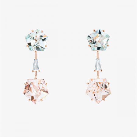 Pendientes Klar aguamarinas, morganitas y diamantes