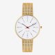 Arne Jacobsen BANKERS 34 MM / MALLA DORADA / ESFERA BLANCA