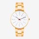 Arne Jacobsen BANKERS 34 MM / CORREA ACERO DORADA / ESFERA BLANCA