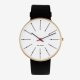 Arne Jacobsen BANKERS 40 MM / CORREA PIEL NEGRA / ESFERA BLANCA / CAJA DORADA