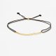 Brazalete oro 18k 4,3 cm con hilo negro