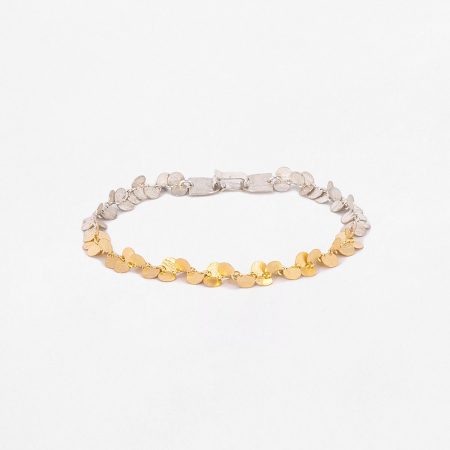Brazalete oro y plata Papallones 19cm