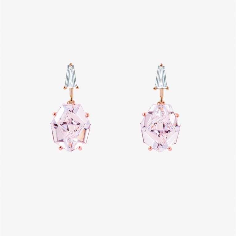 Pendientes Klar Morganita y diamante triangular