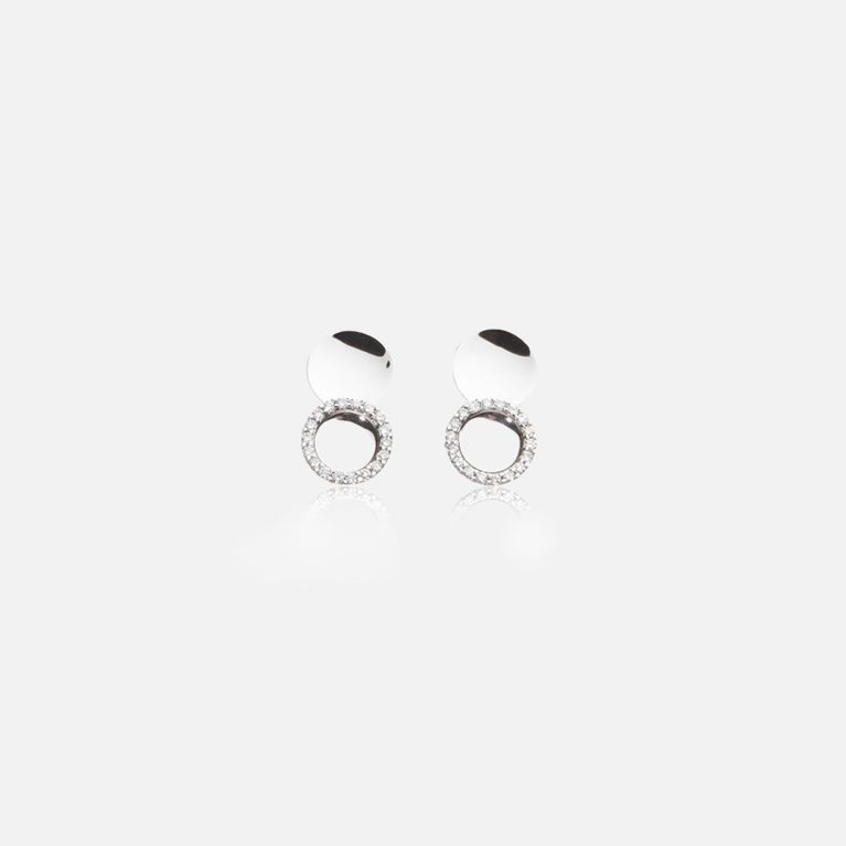 Pendientes oro Au750 18Kt. btes. 0,13ct.