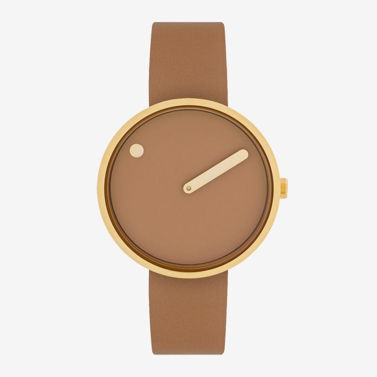 PICTO 34 MM / MARRÓN CAPUCHINO / PIEL MARRÓN CAPUCHINO