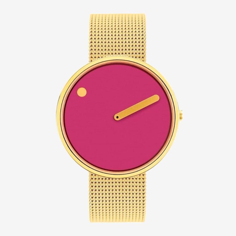 PICTO 40 MM / ROSA / MALLA DE ORO MATE