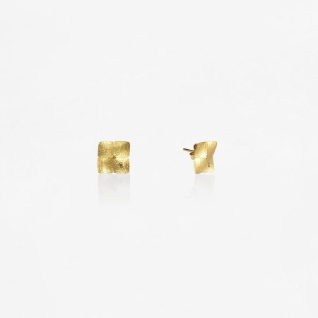 Pendientes oro Ones 14mm con diamantes 0.05ct.