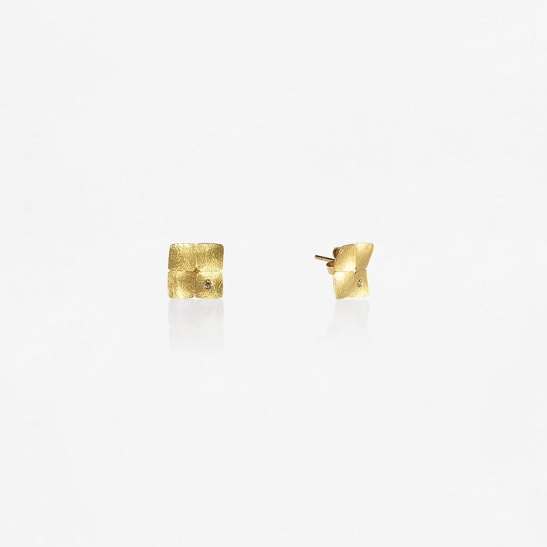 Pendientes oro Ones 14mm con diamantes 0.05ct.