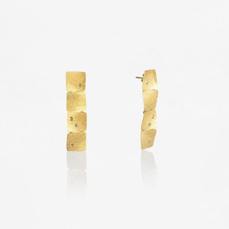 Pendientes oro Ones 45mm con diamantes 0,20ct.