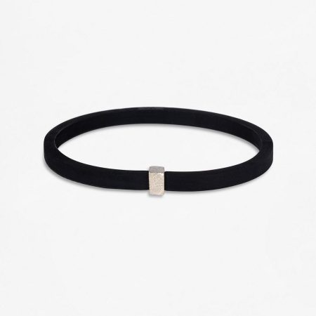 Pulsera Majoral plata y caucho