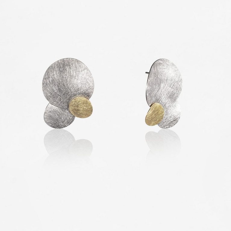 Pendientes Xips oro y plata 35 mm