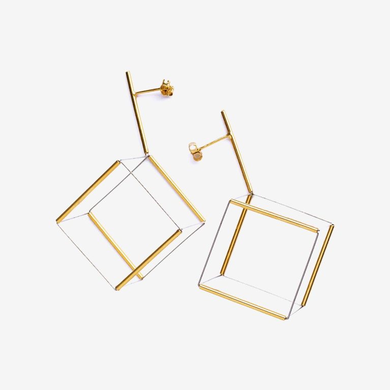 Pendientes Cube Gold